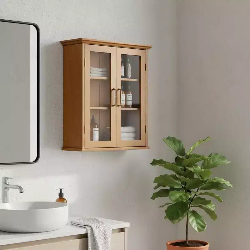 Pensile a 2 ante Teamson Home Avery con ripiani regolabili, maniglie in ottone anticato