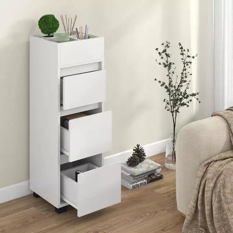 Costway Mobile Bagno da Terra con 3 Cassetti 4 Scomparti Scaffale Porta Asciugamani Bifacciale Bianco