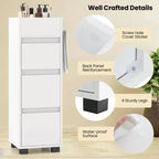 Costway Mobile Bagno da Terra con 3 Cassetti 4 Scomparti Scaffale Porta Asciugamani Bifacciale Bianco