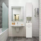 Basicwise 71.5 Mobiletto ad angolo con 2 ante, 1 cassetto, colonna bucato, perfetto per bagno, soggiorno, cucina o ufficio