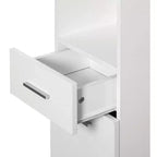 Basicwise 71.5 Mobiletto ad angolo con 2 ante, 1 cassetto, colonna bucato, perfetto per bagno, soggiorno, cucina o ufficio