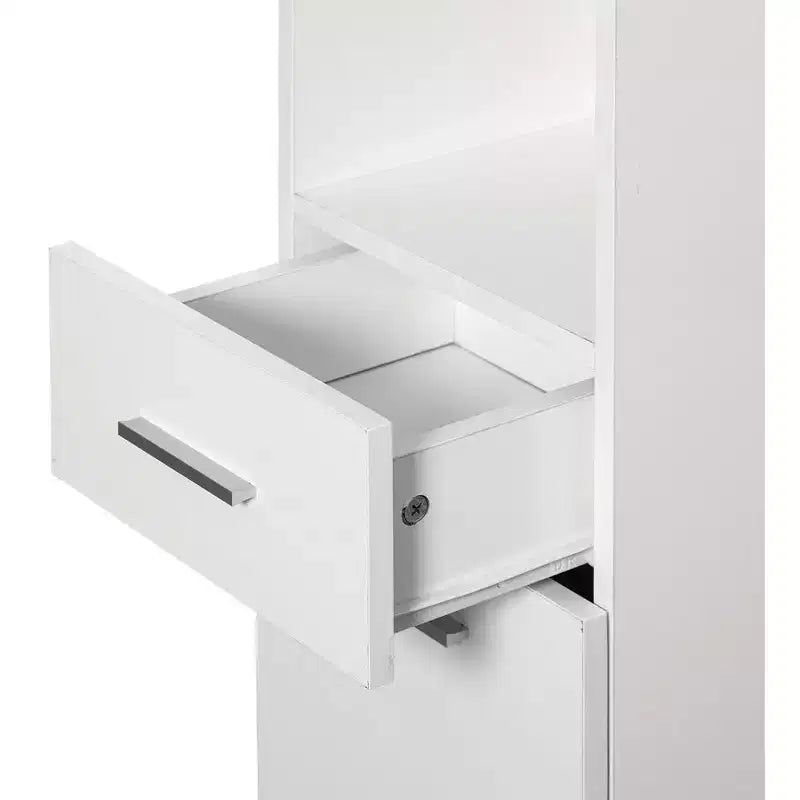 Basicwise 71.5 Mobiletto ad angolo con 2 ante, 1 cassetto, colonna bucato, perfetto per bagno, soggiorno, cucina o ufficio