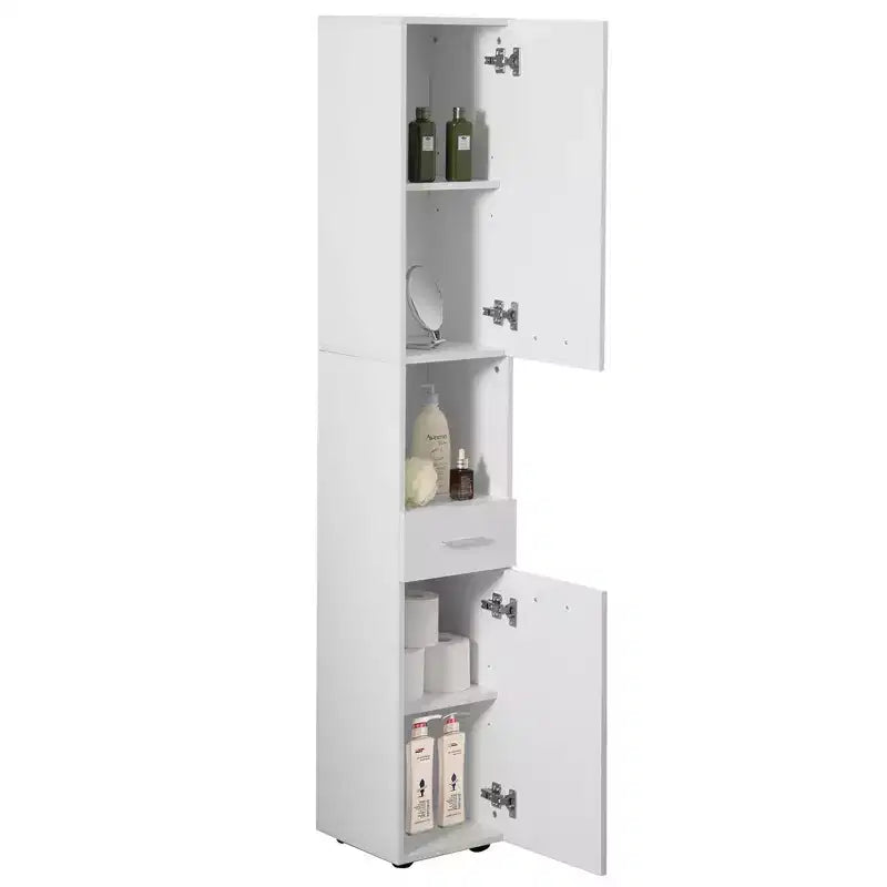 Basicwise 71.5 Mobiletto ad angolo con 2 ante, 1 cassetto, colonna bucato, perfetto per bagno, soggiorno, cucina o ufficio