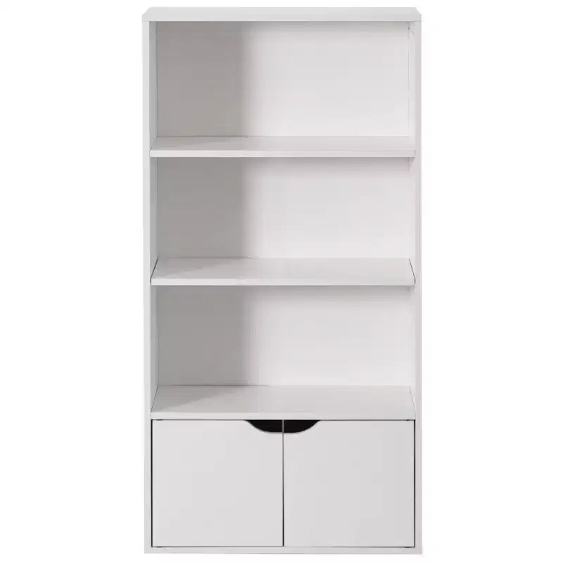 Basicwise 47 Libreria aperta a 3 livelli e armadietto con 2 ante e 1 ripiano regolabile - Ideale per ufficio, soggiorno, aula