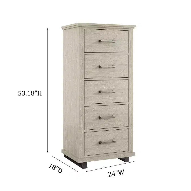 Set Festivo 2 pezzi con comò contemporaneo a 5 cassetti e comodino a 3 cassetti
