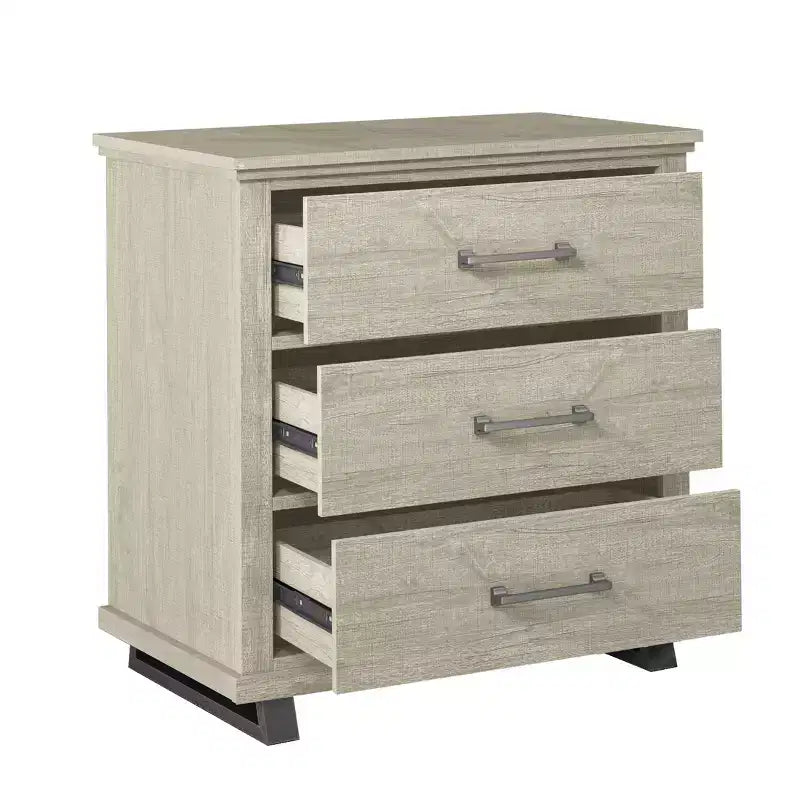 Set Festivo 2 pezzi con comò contemporaneo a 5 cassetti e comodino a 3 cassetti