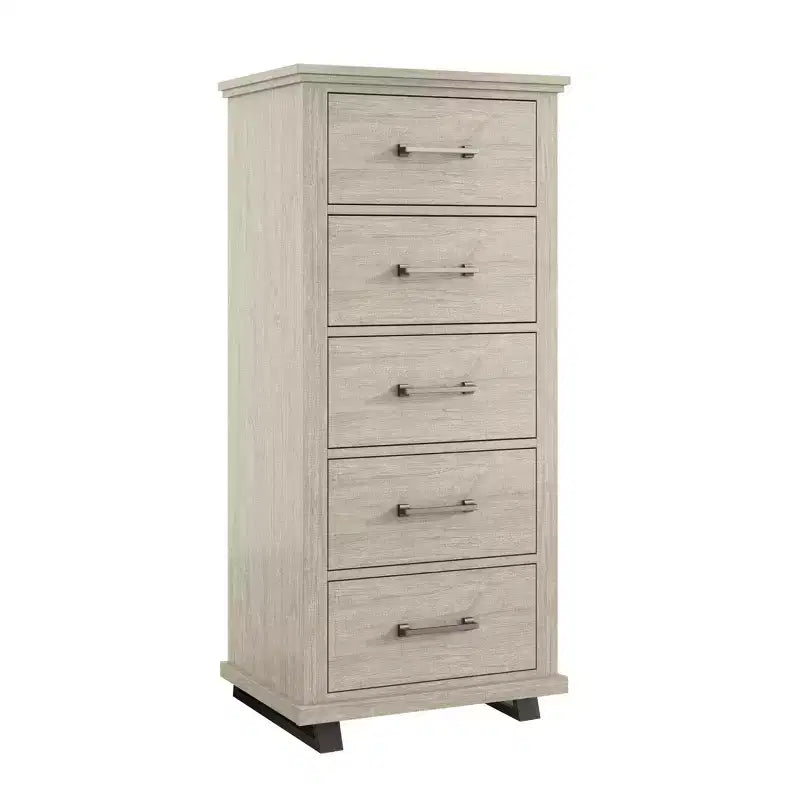 Set Festivo 2 pezzi con comò contemporaneo a 5 cassetti e comodino a 3 cassetti