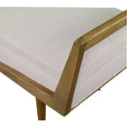 Panca imbottita in tessuto intrecciato beige Uttermost Waylon, larghezza 59