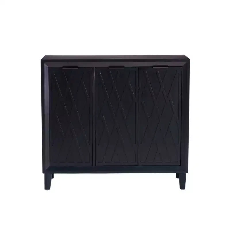 Mobiletto accentato Powell Kilbuck in legno massiccio con 3 ante e 2 ripiani regolabili