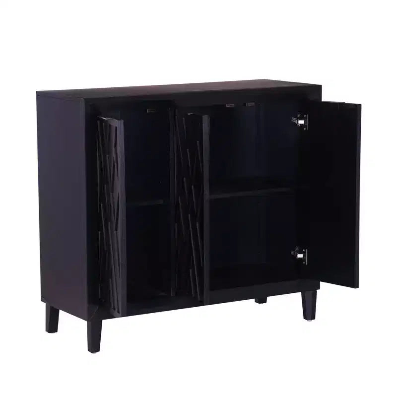 Mobiletto accentato Powell Kilbuck in legno massiccio con 3 ante e 2 ripiani regolabili