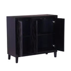 Mobiletto accentato Powell Kilbuck in legno massiccio con 3 ante e 2 ripiani regolabili