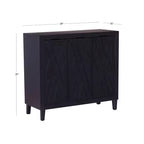 Mobiletto accentato Powell Kilbuck in legno massiccio con 3 ante e 2 ripiani regolabili