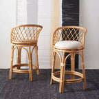Sgabello da bancone Yuta in rattan con cuscino - BST6504 - Safavieh