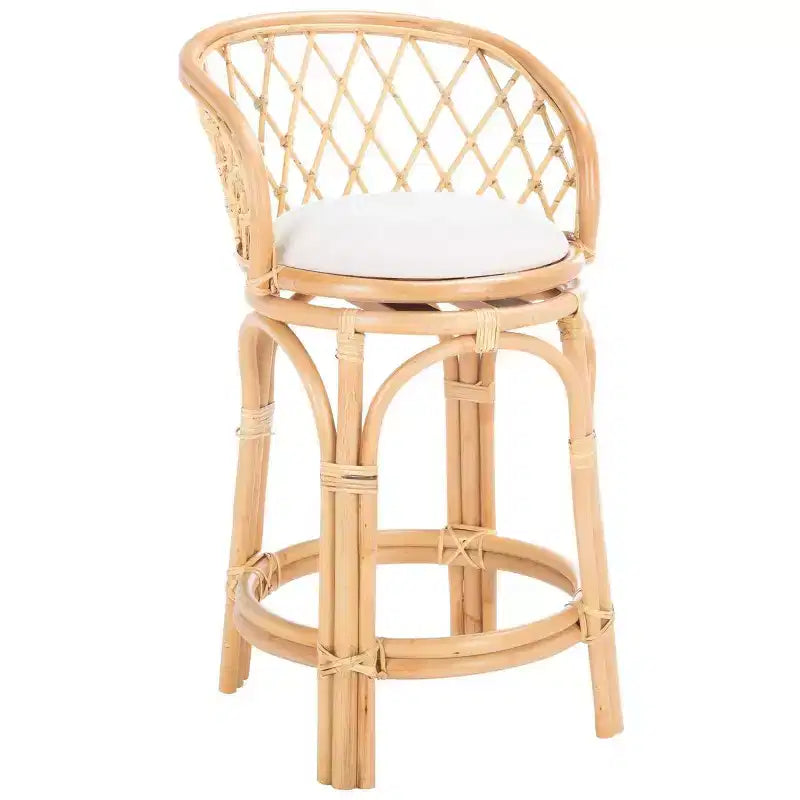 Sgabello da bancone Yuta in rattan con cuscino - BST6504 - Safavieh