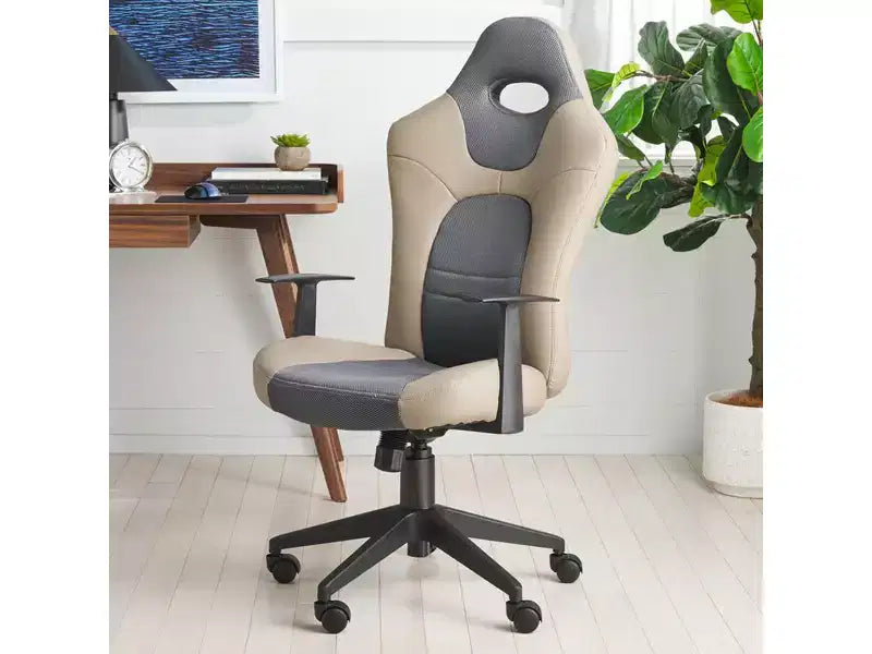 Sedia da ufficio Belinda Swivel - Altezza regolabile - FOX8503 - Nero/Grigio - Safavieh