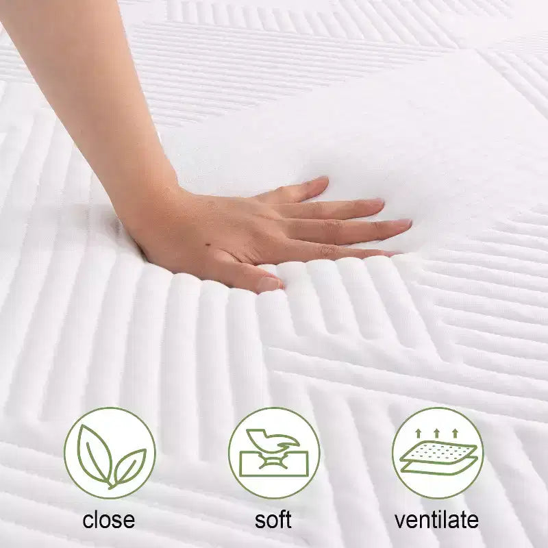 Materasso in memory foam Wuleitex 10 pollici interamente in schiuma fredda senza fibra di vetro, rigidità media, strato rinfrescante traspirante, materiale certificato di sicurezza
