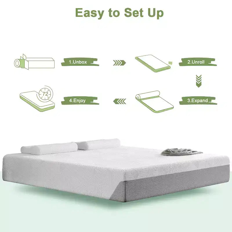 Materasso in memory foam Wuleitex 10 pollici interamente in schiuma fredda senza fibra di vetro, rigidità media, strato rinfrescante traspirante, materiale certificato di sicurezza