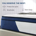 Materasso in memory foam Wuleitex 10 pollici interamente in schiuma fredda senza fibra di vetro, rigidità media, strato rinfrescante traspirante, materiale certificato di sicurezza