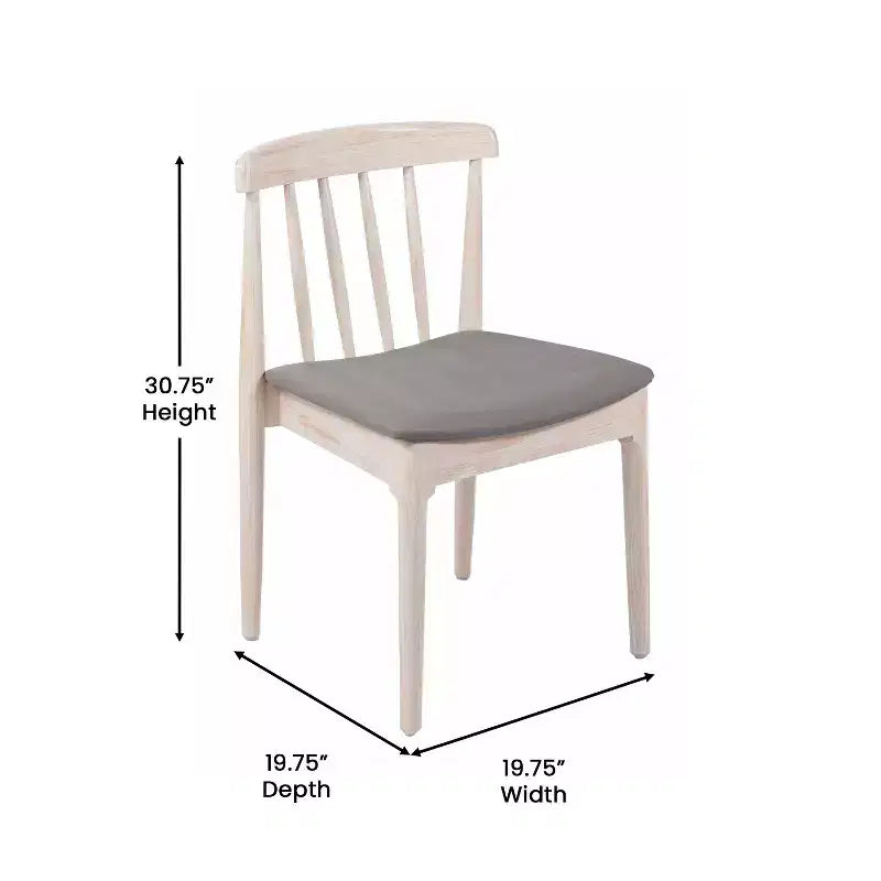 Flash Furniture Chester Sedia da pranzo in legno massiccio di grado commerciale con schienale a doghe e sedile in vinile