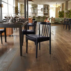 Flash Furniture Chester Sedia da pranzo in legno massiccio di grado commerciale con schienale a doghe e sedile in vinile