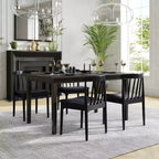 Flash Furniture Chester Sedia da pranzo in legno massiccio di grado commerciale con schienale a doghe e sedile in vinile