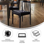Flash Furniture Chester Sedia da pranzo in legno massiccio di grado commerciale con schienale a doghe e sedile in vinile