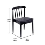 Flash Furniture Chester Sedia da pranzo in legno massiccio di grado commerciale con schienale a doghe e sedile in vinile