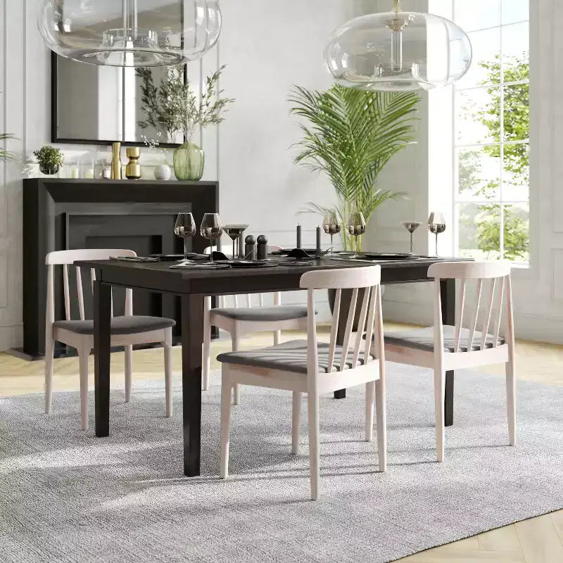 Flash Furniture Chester Sedia da pranzo in legno massiccio di grado commerciale con schienale a doghe e sedile in vinile