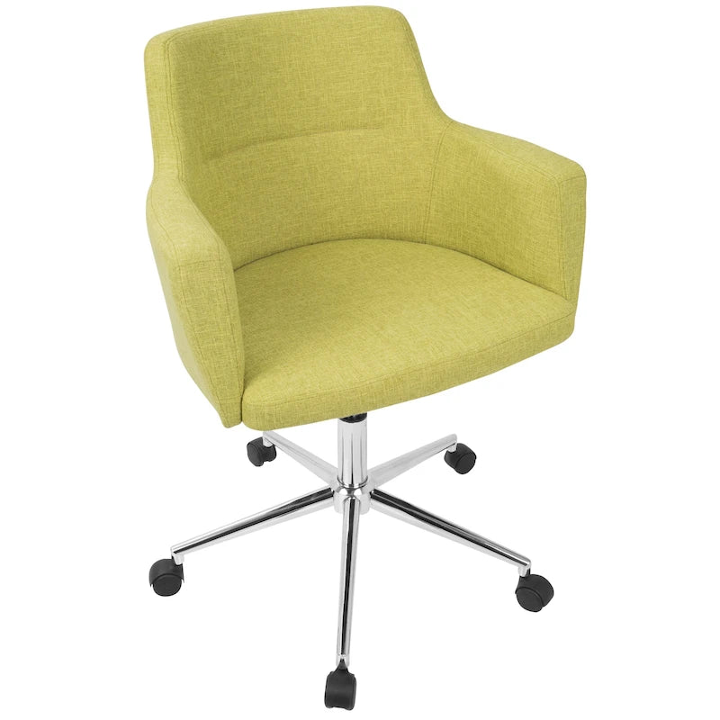 Sedia da ufficio moderna in tessuto con altezza regolabile e girevole.