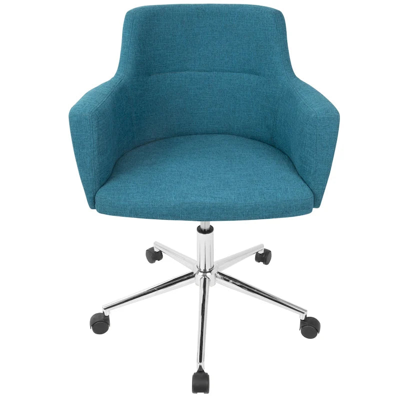 Sedia da ufficio moderna in tessuto con altezza regolabile e girevole.