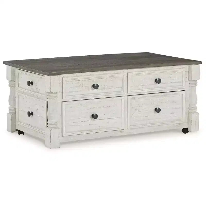 Signature Design by Ashley Casual Havalance Lift-Top Coffee Table, White/Gray