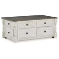 Signature Design by Ashley Casual Havalance Lift-Top Coffee Table, White/Gray
