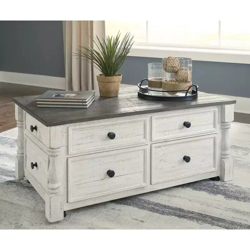 Signature Design by Ashley Tavolino da caffè Havalance Lift-Top, Casual, Bianco/Grigio