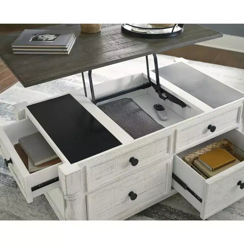 Signature Design by Ashley Tavolino da caffè Havalance Lift-Top, Casual, Bianco/Grigio