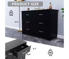 Cassettiera larga moderna a 6 cassetti per camera da letto in legno MDF con finitura antigraffio, nera