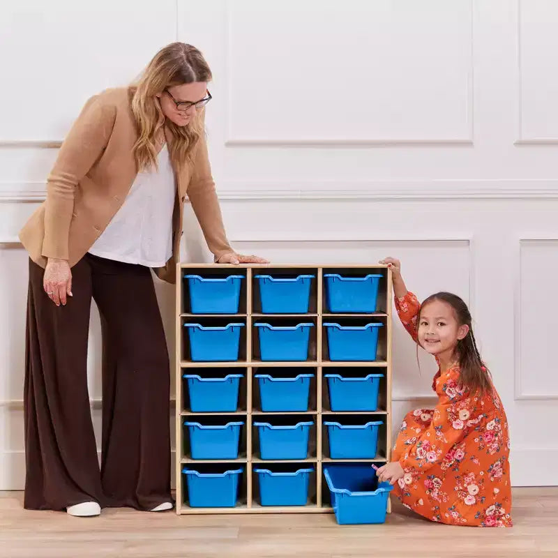 ECR4Kids Mobile Streamline con 15 Scomparti e 15 Contenitori Frontali, 5x3, Mobili per Bambini