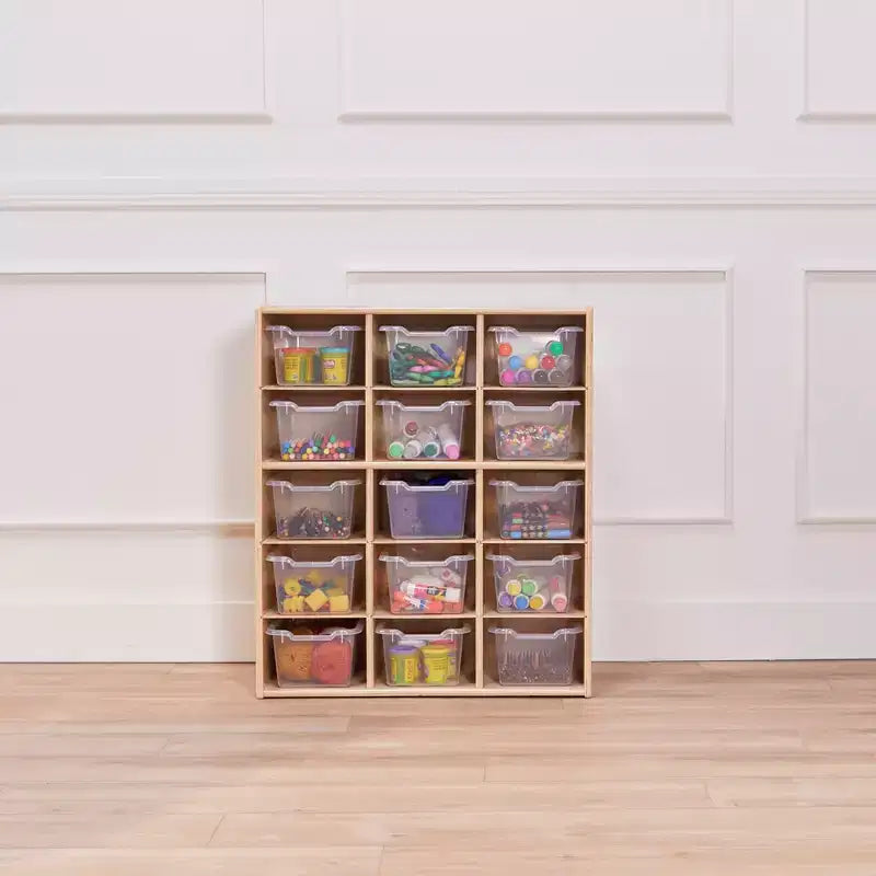 ECR4Kids Mobile Streamline con 15 Scomparti e 15 Contenitori Frontali, 5x3, Mobili per Bambini