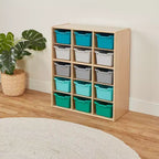 ECR4Kids Mobile Streamline con 15 Scomparti e 15 Contenitori Frontali, 5x3, Mobili per Bambini