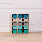 ECR4Kids Mobile Streamline con 15 Scomparti e 15 Contenitori Frontali, 5x3, Mobili per Bambini