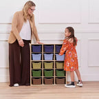 ECR4Kids Mobile Streamline con 15 Scomparti e 15 Contenitori Frontali, 5x3, Mobili per Bambini