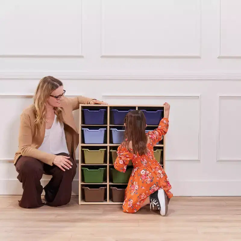 ECR4Kids Mobile Streamline con 15 Scomparti e 15 Contenitori Frontali, 5x3, Mobili per Bambini