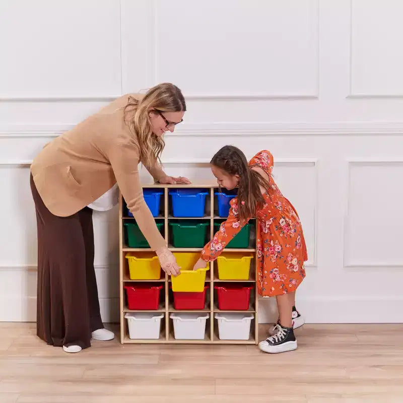 ECR4Kids Mobile Streamline con 15 Scomparti e 15 Contenitori Frontali, 5x3, Mobili per Bambini