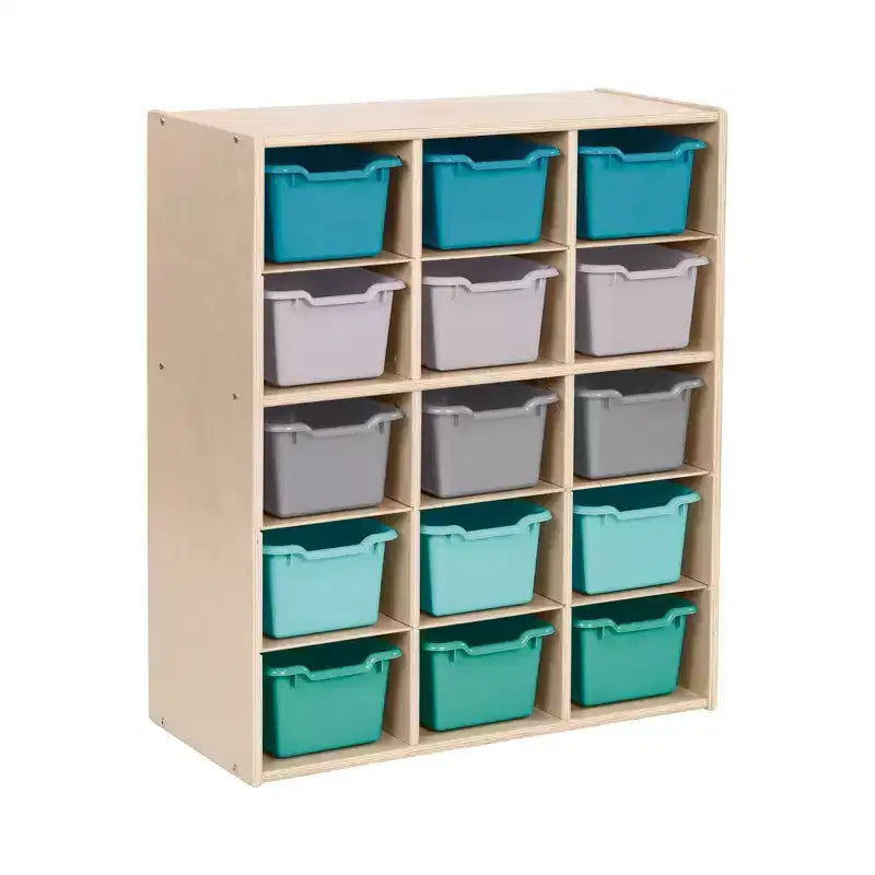 ECR4Kids Mobile Streamline con 15 Scomparti e 15 Contenitori Frontali, 5x3, Mobili per Bambini