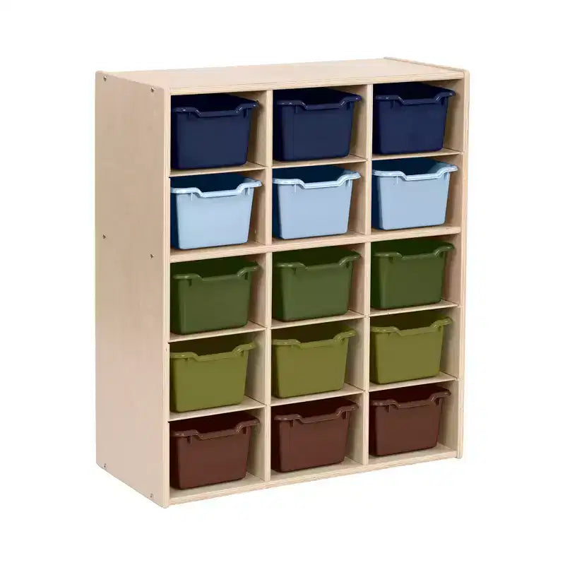 ECR4Kids Mobile Streamline con 15 Scomparti e 15 Contenitori Frontali, 5x3, Mobili per Bambini