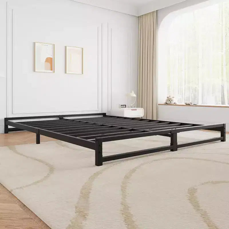 Struttura Letto con Piattaforma in Metallo Resistente da 15 cm, Misura Singola/Matrimoniale Francese/Matrimoniale/King Size con Supporto a Doghe in Acciaio