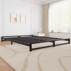 Struttura Letto con Piattaforma in Metallo Resistente da 15 cm, Misura Singola/Matrimoniale Francese/Matrimoniale/King Size con Supporto a Doghe in Acciaio