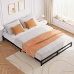Struttura Letto con Piattaforma in Metallo Resistente da 15 cm, Misura Singola/Matrimoniale Francese/Matrimoniale/King Size con Supporto a Doghe in Acciaio
