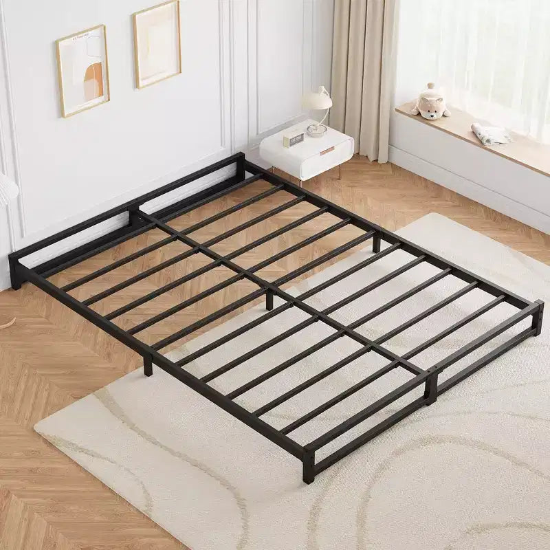 Struttura Letto con Piattaforma in Metallo Resistente da 15 cm, Misura Singola/Matrimoniale Francese/Matrimoniale/King Size con Supporto a Doghe in Acciaio