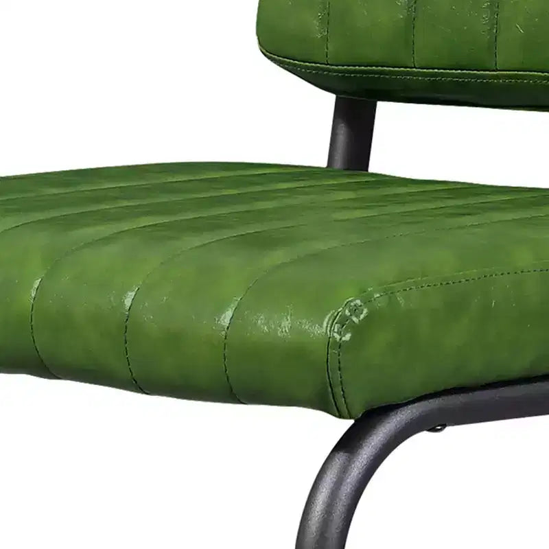 HOMLUX Set di 2 Sgabelli da Bar a Contatore Imbottiti a Sbalzo in Pelle PU con Gambe in Metallo NeroVerde Oliva