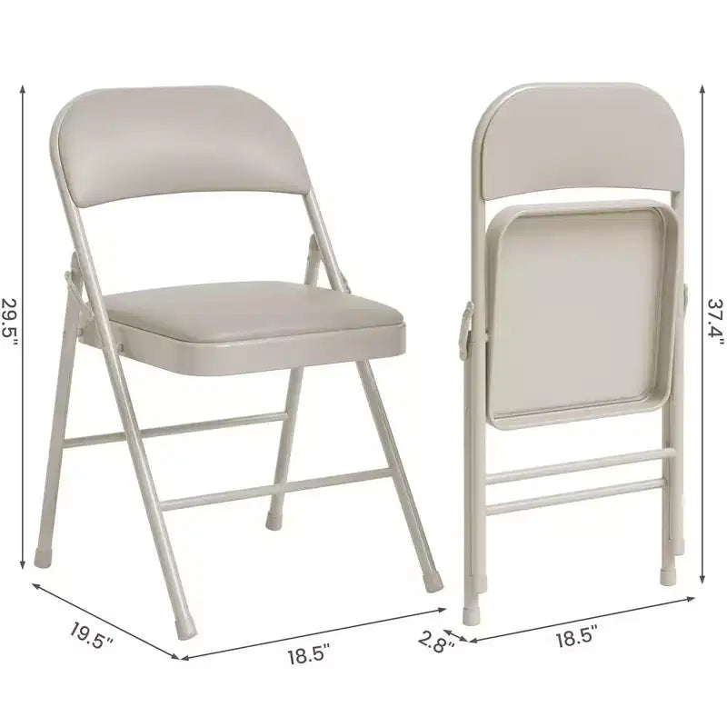Sedie pieghevoli set da 2/4, sedie pieghevoli imbottite in PU con struttura in metallo, portata fino a 158 kg